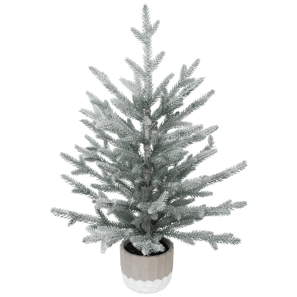 26" Potted Mini Snowy Artificial Christmas Tree