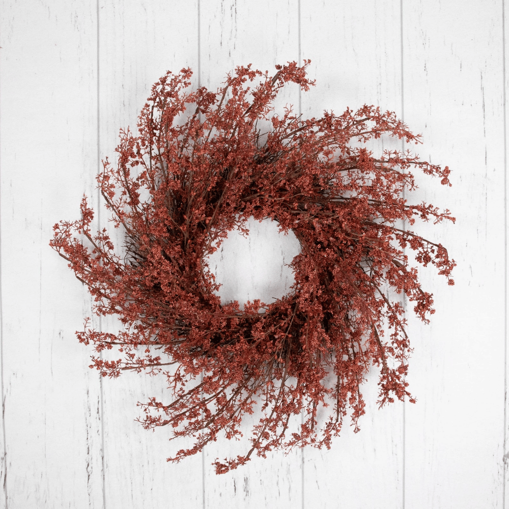 24" Fall Harvest Burgundy Berry Artificial Thanksgiving Wreath