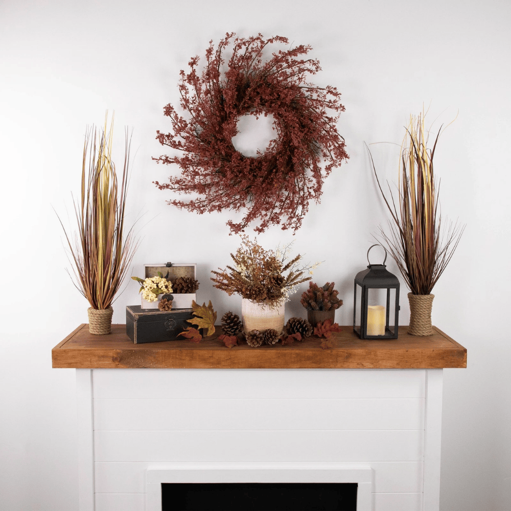 24" Fall Harvest Burgundy Berry Artificial Thanksgiving Wreath