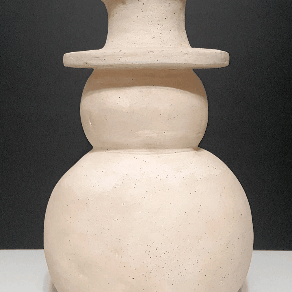 15" Large Terracotta Snowman Christmas Luminary Decor