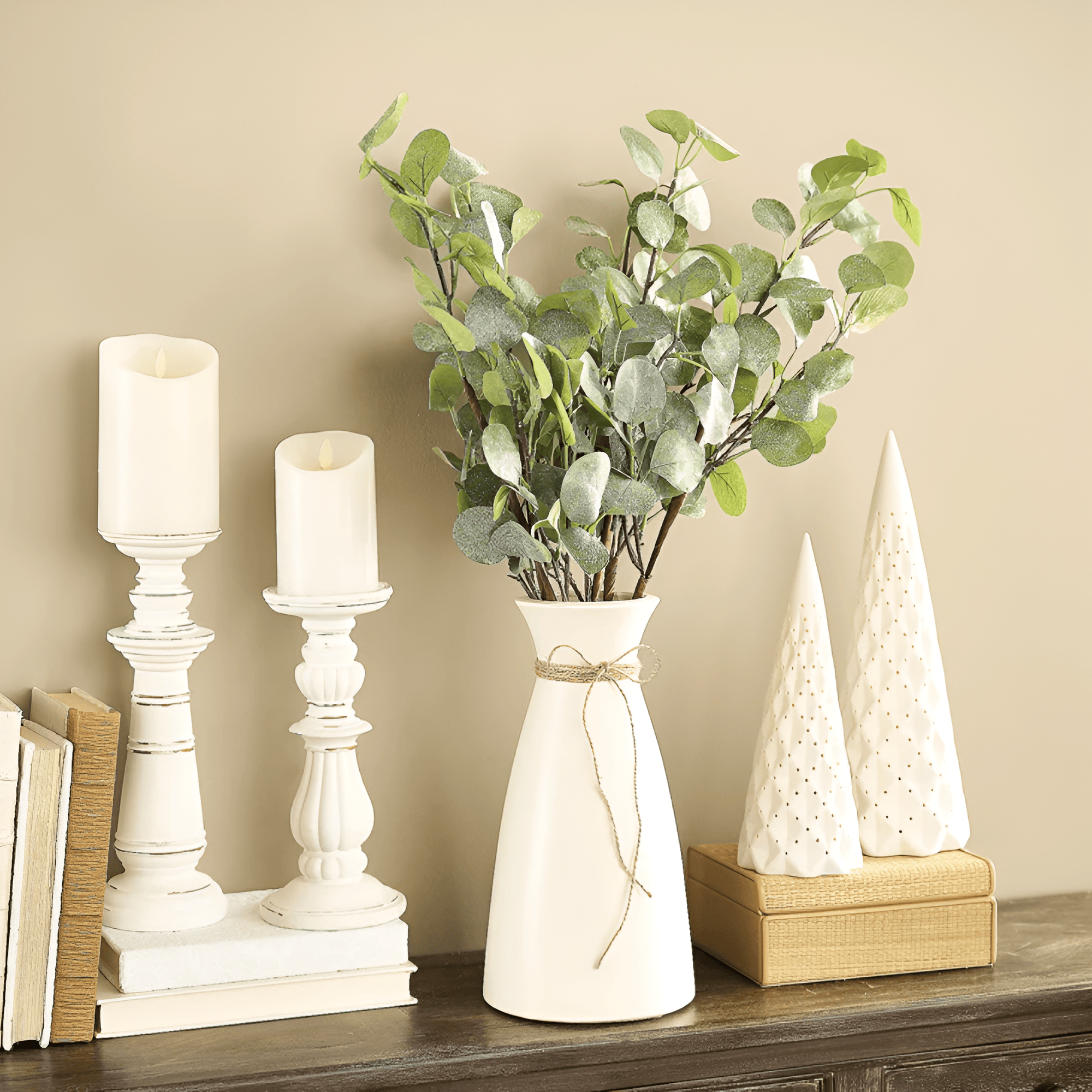 Set of 5 25" Eucalyptus Picks with Snow & Glitter