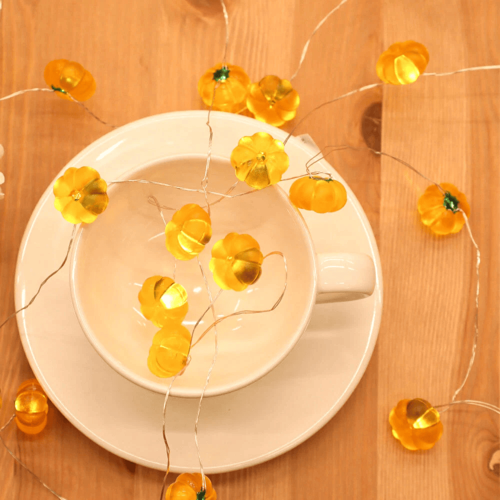 3D Halloween Pumpkin Bat Spider Battery String Lights – 1M