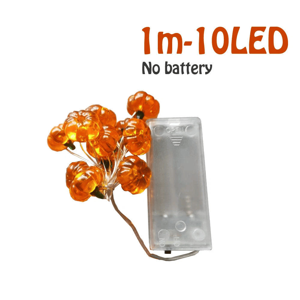3D Halloween Pumpkin Bat Spider Battery String Lights – 1M