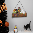 13.5" Halloween Trick-or-Treat Pumpkin Ghost Witch Wall Decor