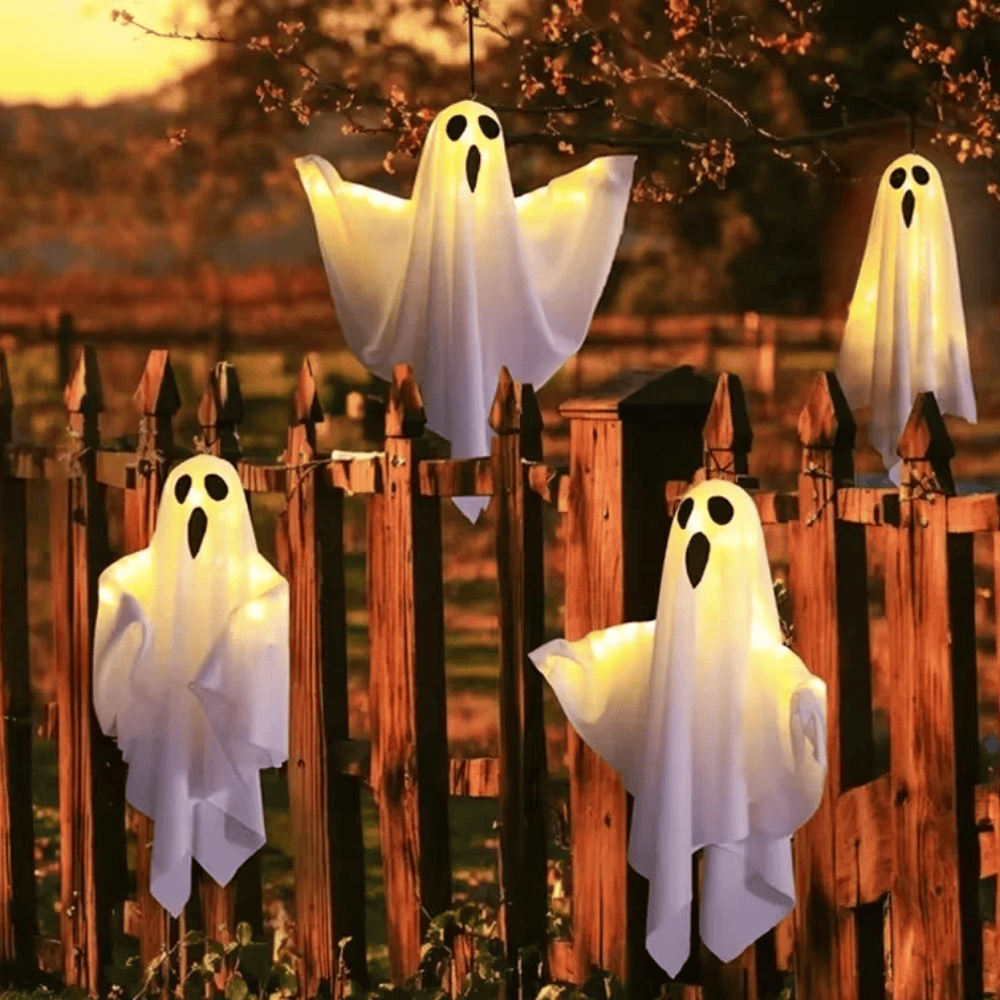 Spooky LED Hanging Ghost Decoration for Halloween