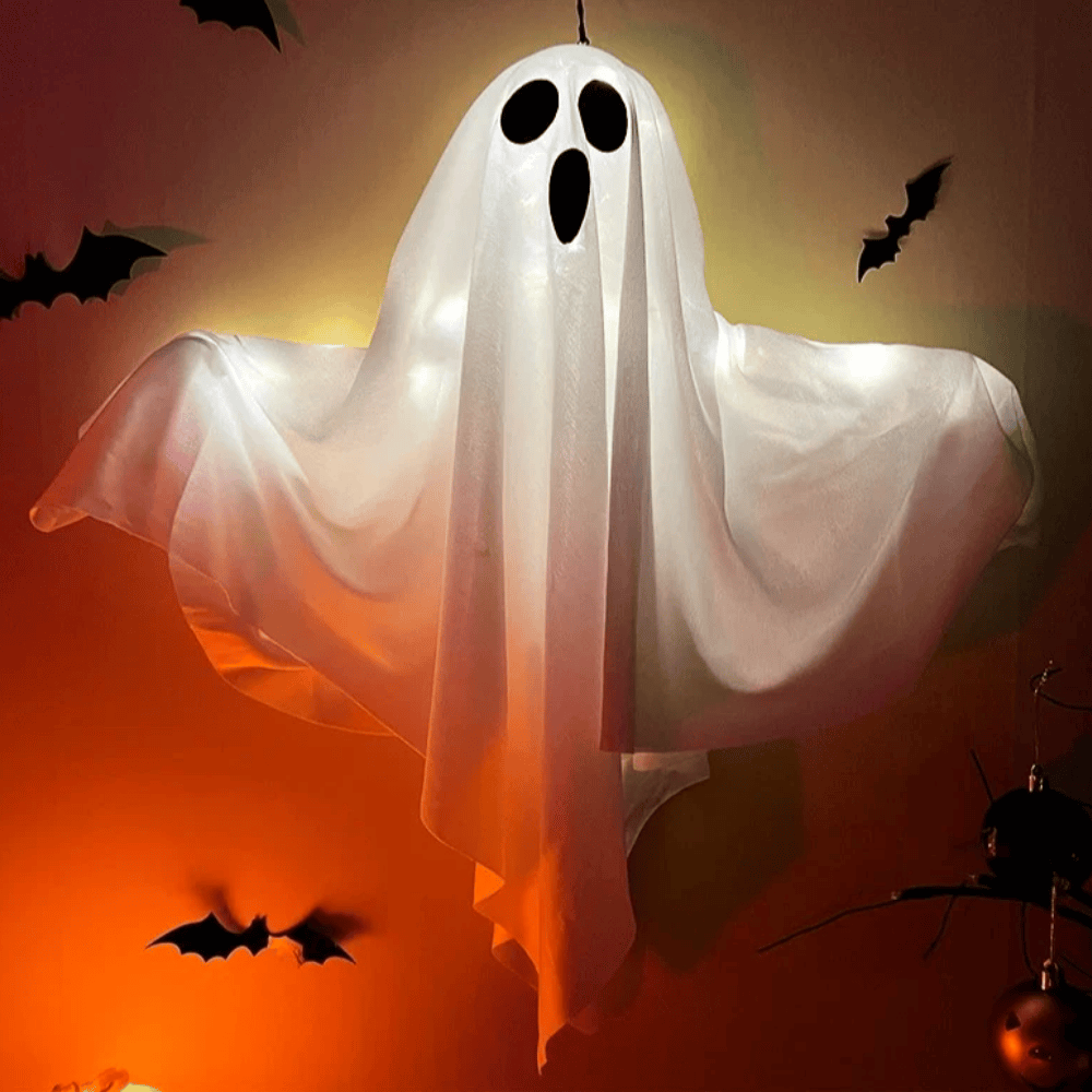 Spooky LED Hanging Ghost Decoration for Halloween