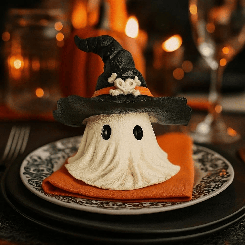 White Halloween Ghost Figurine Cute Garden Ornament