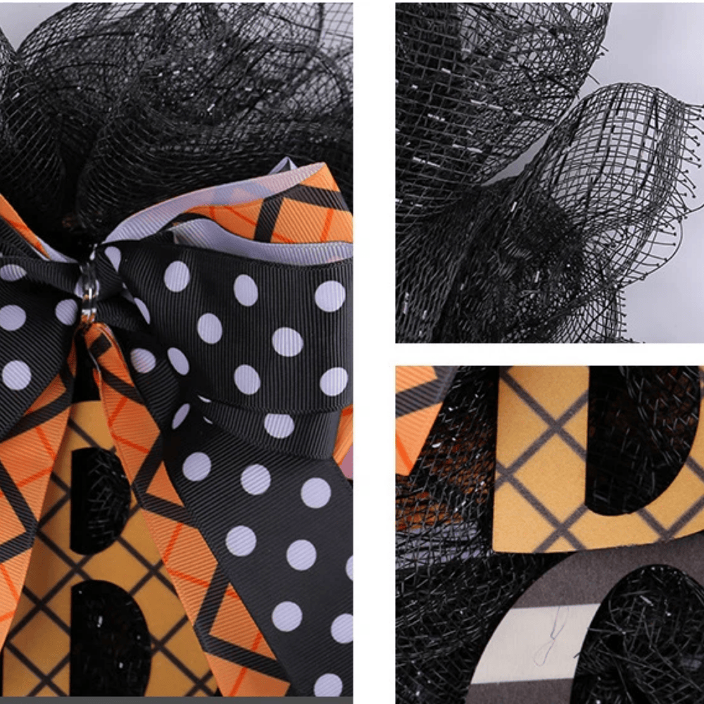 Halloween BOO Pumpkin Wreath Door Garland Decoration